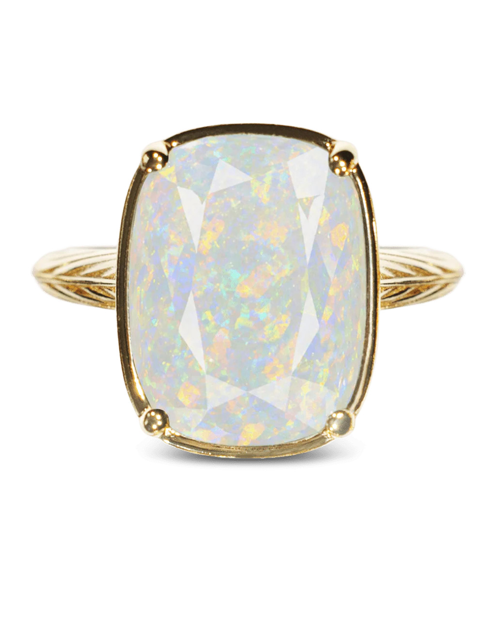 Sterling Silver Elongated Cushion Opal Cocktail Ring | Sterling Forever