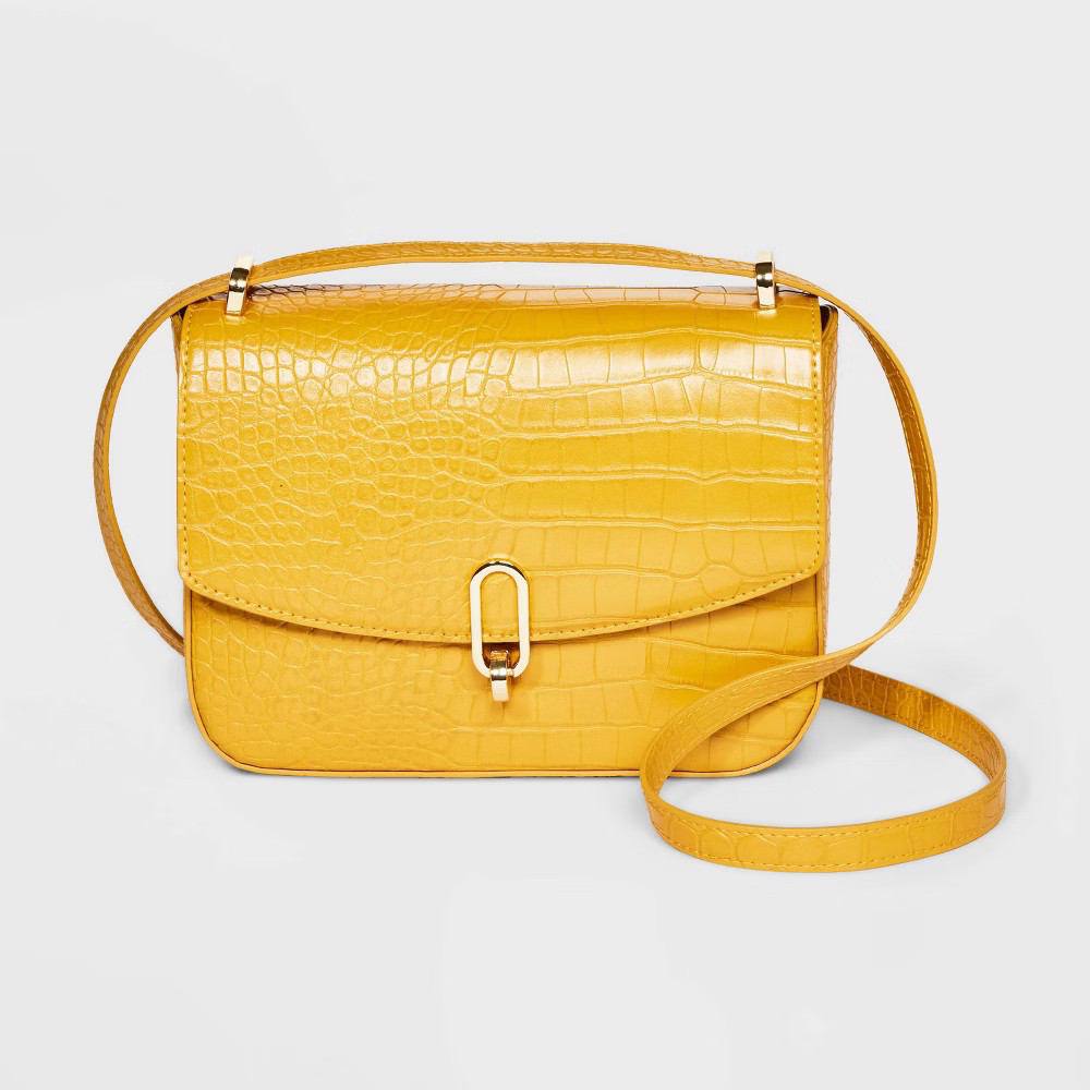 Alligator Print Refined Crossbody Bag - A New Day Yellow | Target