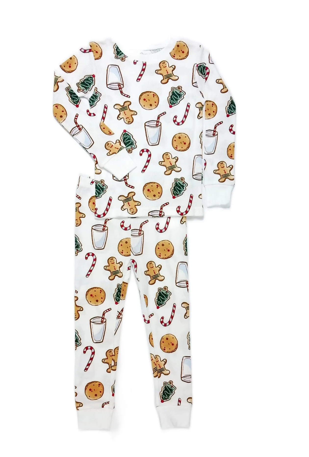 Carter's Ivory Milk and Cookies Christmas Print Toddlers Thermal Pajama Set (Size 2T) | Walmart (US)