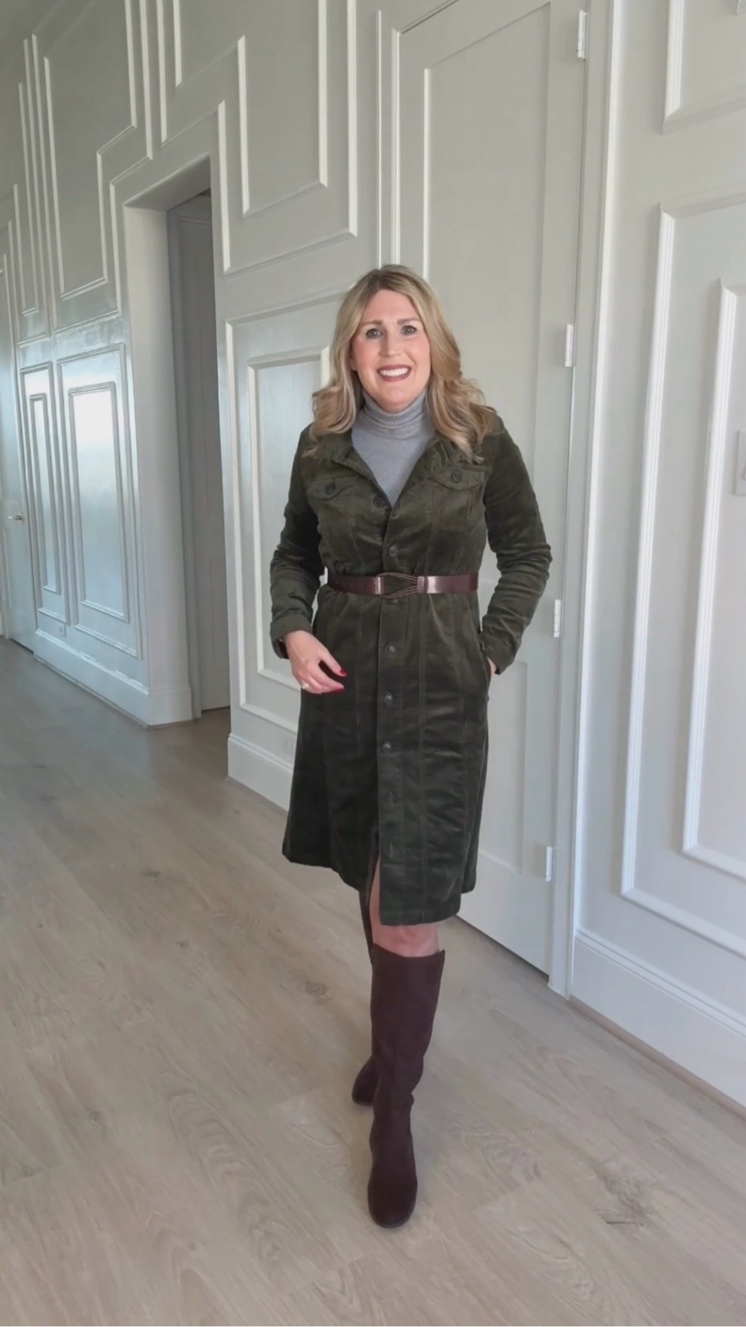 This lovely corduroy dress has a relaxed fit. ♥️ Functional buttons at the front. Runs true to size.
Turtleneck sweater is very soft. Slightly fitted. Runs true to size as well.🍂

And I'm LOVING these tall boots.😍

#LTKWatchNow #LTKSaleAlert #LTKFindsUnder50 #LTKBeauty #LTKShoeCrush #LTKMidsize #LTKPetite #LTKPlusSize #LTKParties #LTKFindsUnder100 #LTKStyleTip #LTKTravel #LTKOver40 #LTKSeasonal #LTKWorkwear #LTKGiftGuide #LTKBeauty #LTKItBag

#LTKootd #LTKHoliday