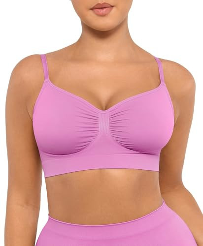 FeelinGirl Push Up Bras for Women Seamless Smooth Brassiere Wire Free Plus Size Bralettes Light Pink XX-Large | Amazon (US)