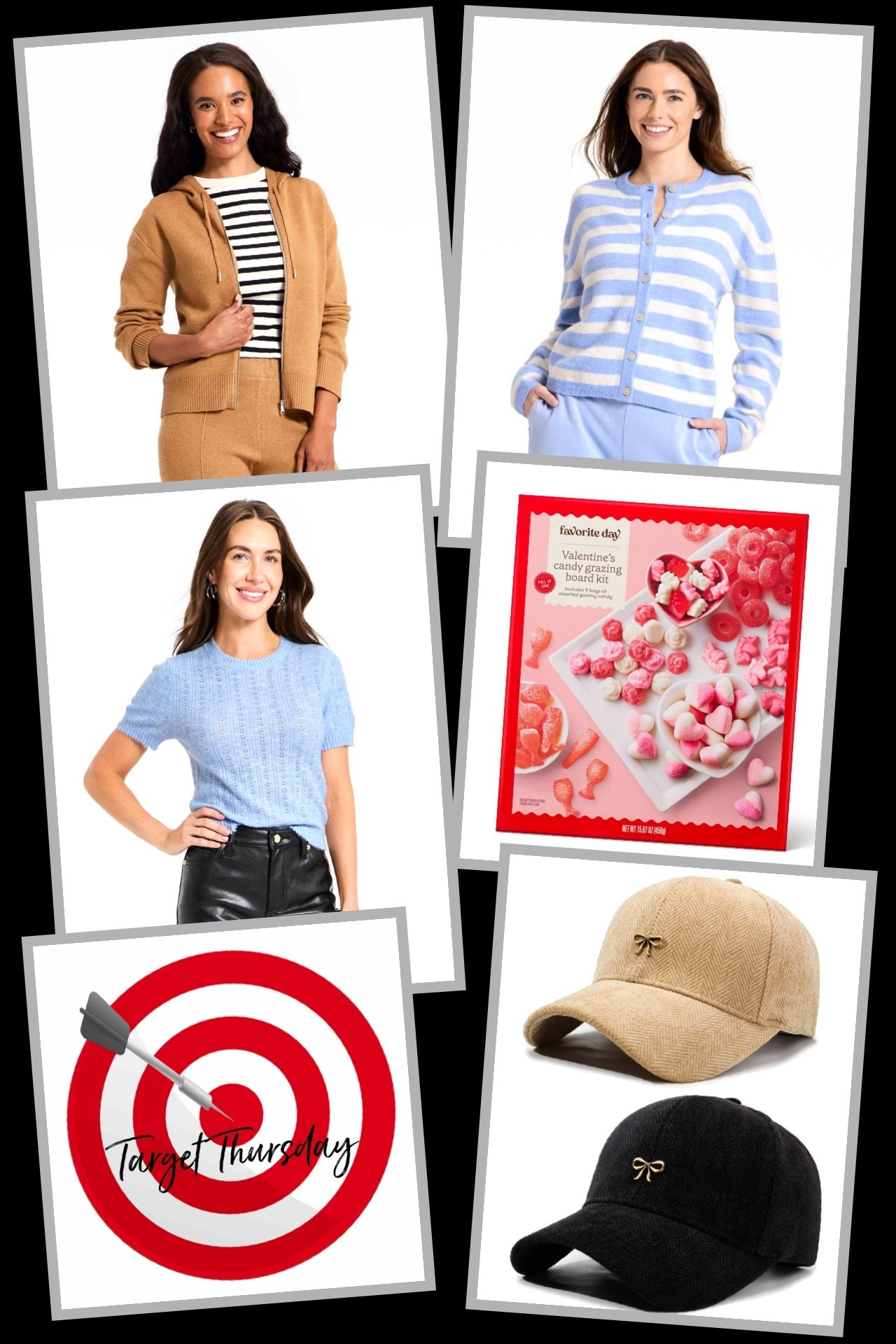 Time for Target Thursday, a round up of fantastic New Arrivals worth checking out! 🎯

🎯 A New Day Women’s Hooded Zip Up Sweater - brand new sweater that is so versatile and can be styled so many ways. So soft and comfy, and available in two great neutrals - plus, matching pants are even available! 

🎯 Universal Thread Women’s Short Sleeve Pointelle Crewneck Sweater - this is the cutest new short sleeve sweater that is absolutely flying! It has such pretty pointelle detailing, and is offered in four beautiful colors. Excellent closet staple for anytime of year!

🎯 JoyLab Women’s Button-Up Cardigan Sweater - loving these brand new cozy cardigans that come in this prettiest selection of fresh colors. Also happens to be on flash sale right now for 30% Off! 🩵

🎯 Favorite Day Valentine’s Candy Gummy Charcuterie Board - how fun is this gummy charcuterie board?! Comes with multiple different flavors of gummy candies that are themed for Valentine’s Day. This will for sure be a quick sell out for only $10 - I’m grabbing for something fun to share with my own kiddos around Valentine’s Day. 

🎯 Anna-Kaci Women’s Herringbone Baseball Cap - ribbons and bows 🎀 are having a major moment, and I love it! This new herringbone baseball cap is such a fun way to add an extra touch of style to even a super casual outfit. Available in four neutral hues that have such a rich color to them. 

#target #targetthursday #targetfinds #targetstyle 

#LTKSeasonal #LTKFindsUnder50 #LTKHome