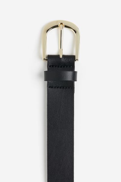 Leather belt - Black/Gold - Ladies | H&M GB | H&M (UK, MY, IN, SG, PH, TW, HK)