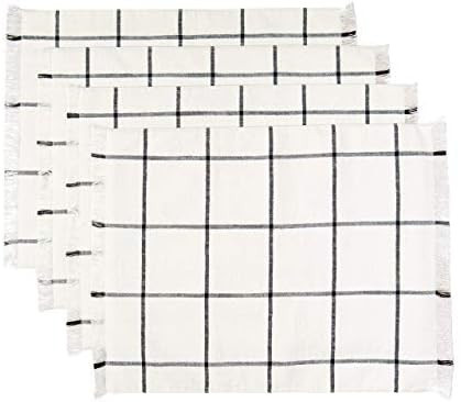 Sticky Toffee Yarn Dyed Farmhouse Plaid Placemat Set for Kitchen or Dining Table, 100% Cotton, 14... | Amazon (US)