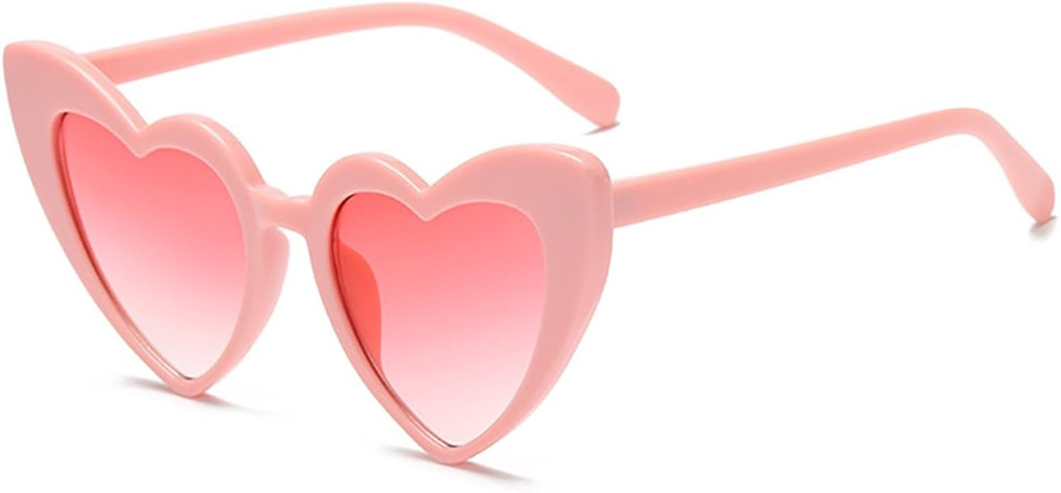 Love Heart Shaped Sunglasses for Women - Vintage Cat Eye Mod Style Retro Glasses | Amazon (US)