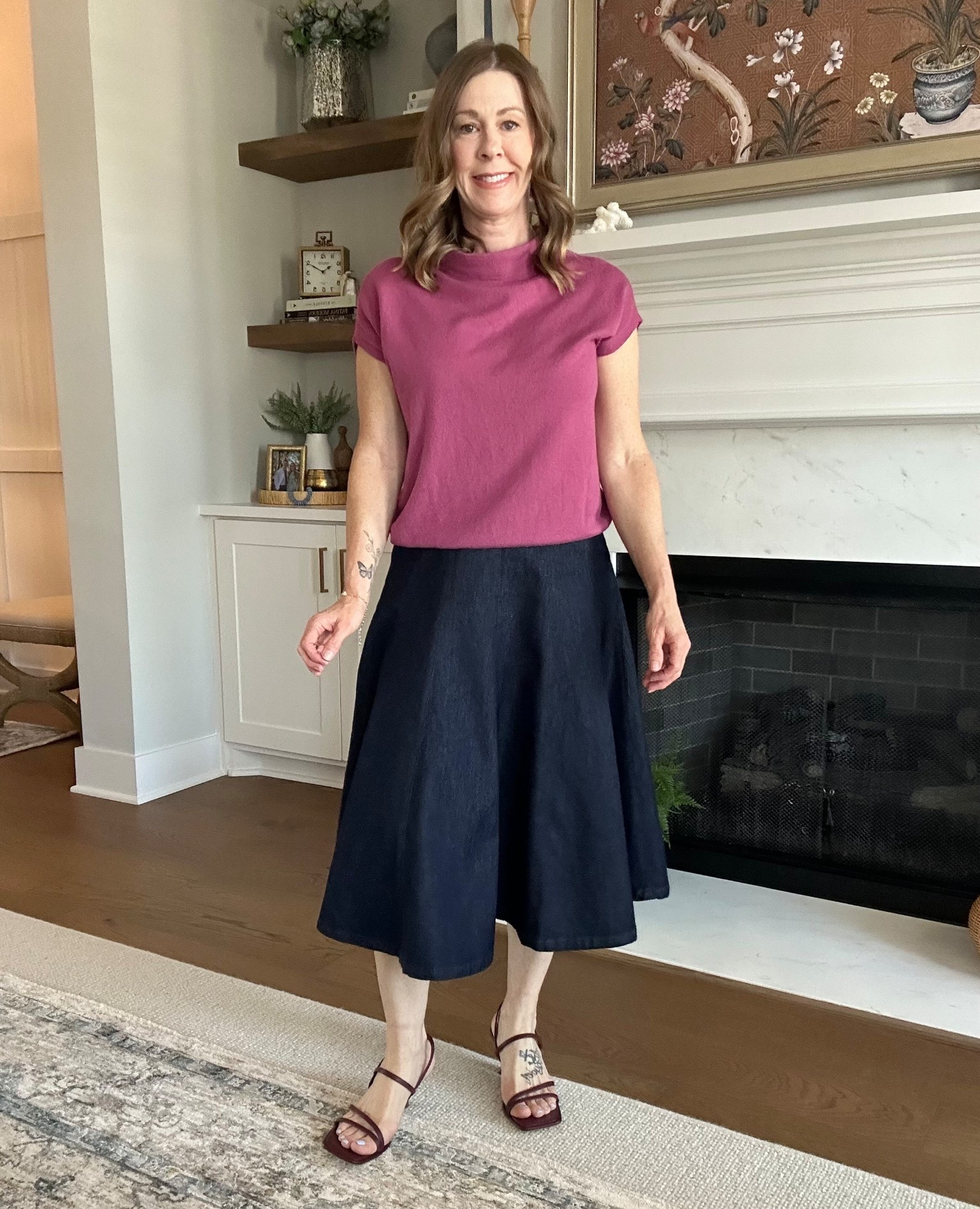 Madewell skirt size 26 (size down one) 
Sweater is old Ann Taylor
#madewelll

#LTKStyleTip #LTKPetite #LTKxMadewell