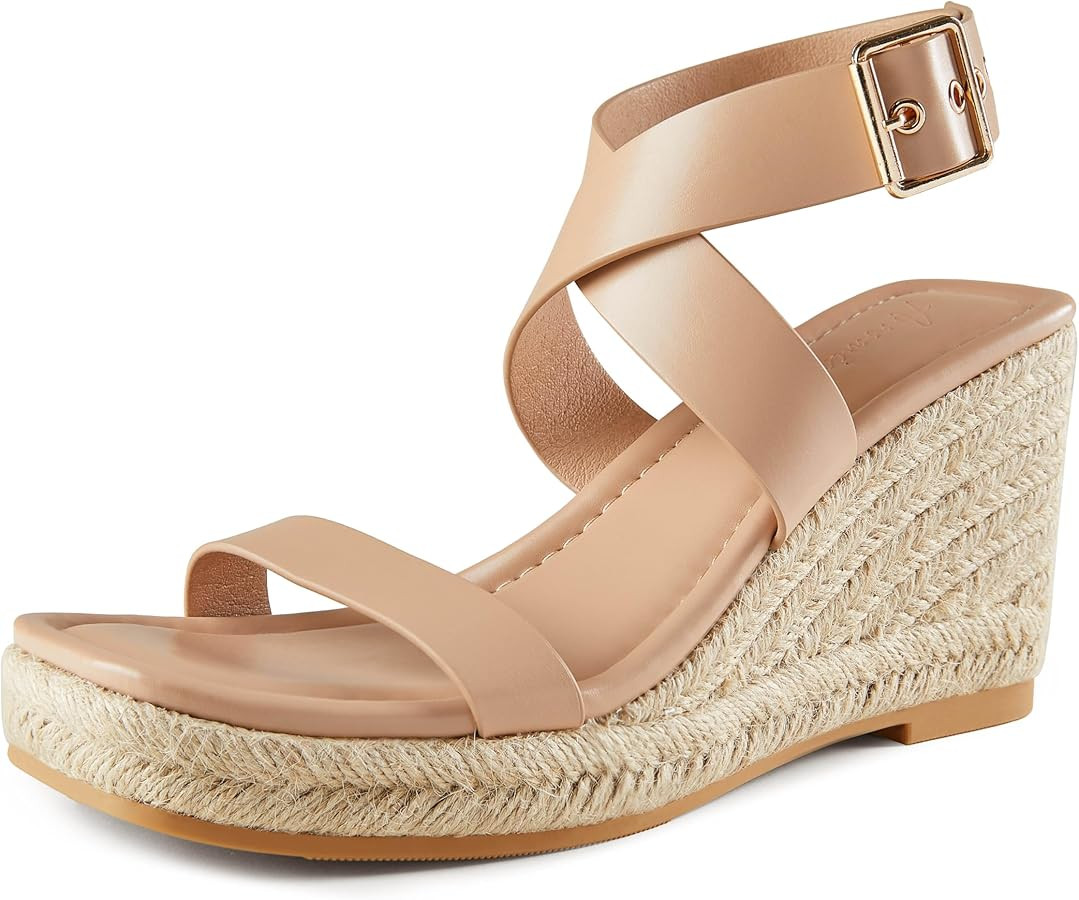 Amazon.com | Arromic Women's Wedge Sandals Espadrille Strappy Platform Wedge Heels Sandals Casual... | Amazon (US)