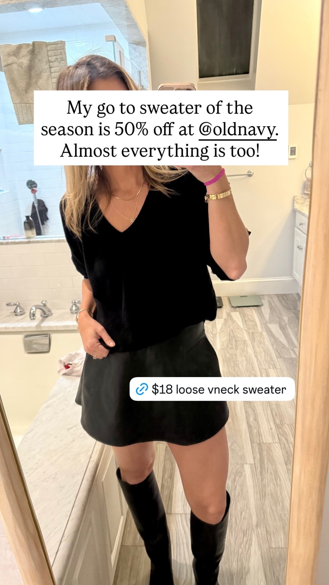 My go to sweater of the season is 50% off at @oldnavy. Almost everything is too!