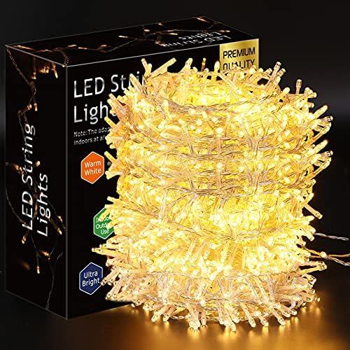 Designers Excellence LED Twinkle Cluster Lights 12.4Ft Warm White w/Clear Strand Connect End to E... | Amazon (US)