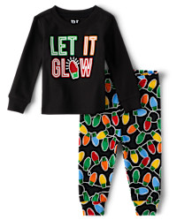 Unisex Baby And Toddler Matching Family Glow Let It Glow Snug Fit Cotton Pajamas - Black | The Children's Place