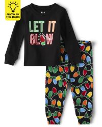 Unisex Baby And Toddler Matching Family Glow Let It Glow Snug Fit Cotton Pajamas - Black | The Children's Place