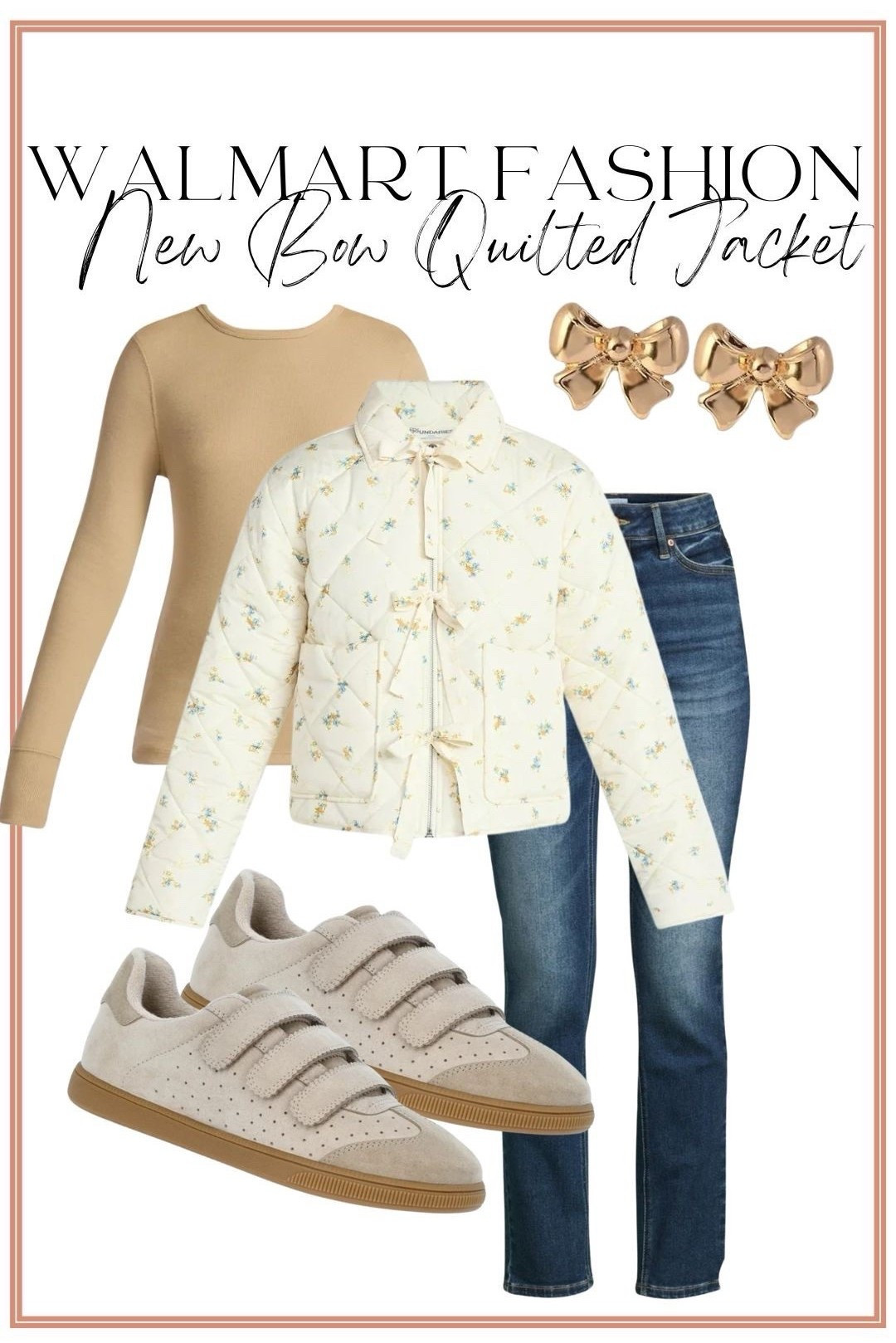 Obsessed with this new Walmart quilted bow jacket — the sweetest floral print, the prettiest bow details, and the perfect lightweight layer for everyday outfits 🤍🌼 Pairs so well with denim, basics, and sneakers for an easy elevated look. Such a cute affordable find you’ll reach for all season!

#WalmartFashion #WalmartFinds #AffordableFashion #BowJacket #QuiltedJacket #WinterOutfitIdeas #EverydayStyle #FloralJacket #BowsOnEverything #WalmartStyle #NeutralOutfit #CozyStyle