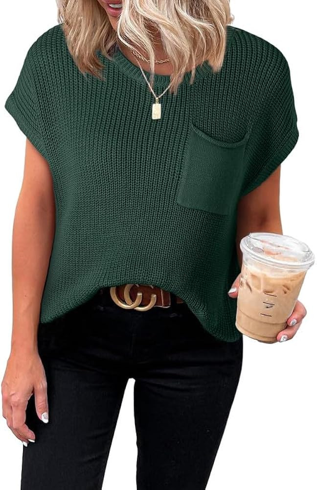 Dokotoo Women's Casual Short Sleeve Loose Tunic Tops Lightweight Knit Spring Pullover Sweater Blo... | Amazon (US)