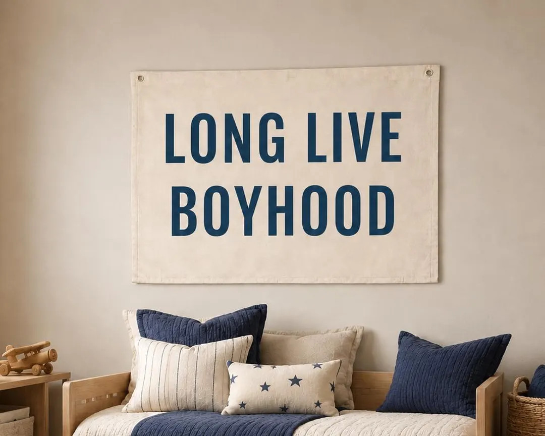Long Live Boyhood Canvas Sign Flag Banner Boy Room Wall Decor Kids Room Wall Art Decor Boys Bedro... | Etsy (Global)
