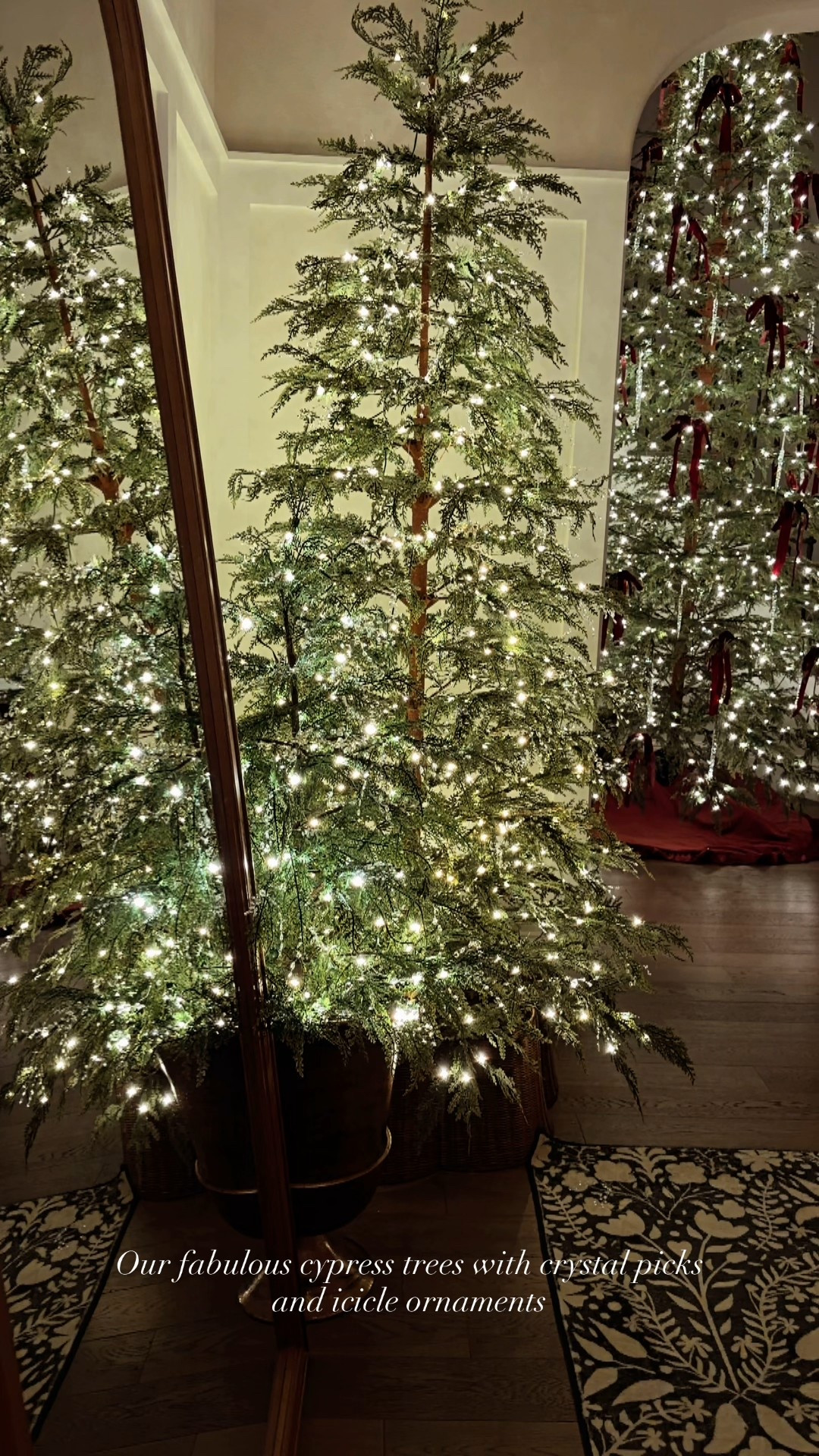 Our Christmas entryway with our cypress trees! 

#LTKHome #LTKHoliday #LTKSeasonal