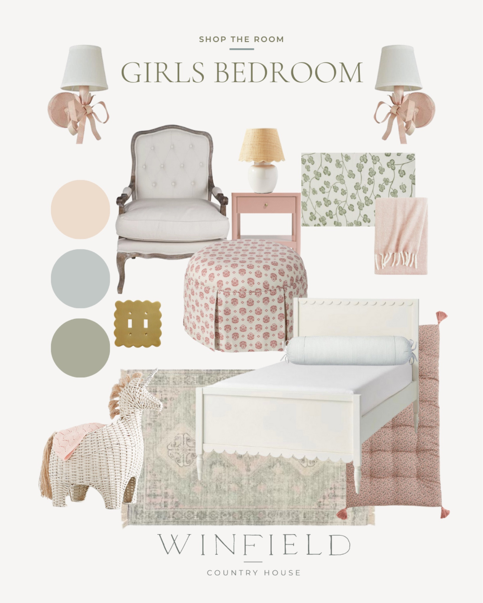 The sweetest little girls bedroom, with bows and scallops. #bedroomdecor #nurserydecor #kidsroom #bedroomstyle #wayfair

#LTKbaby #LTKhome #LTKkids