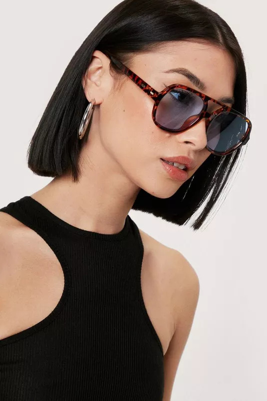 Tinted Tortoiseshell Aviator Sunglasses | Nasty Gal (US)