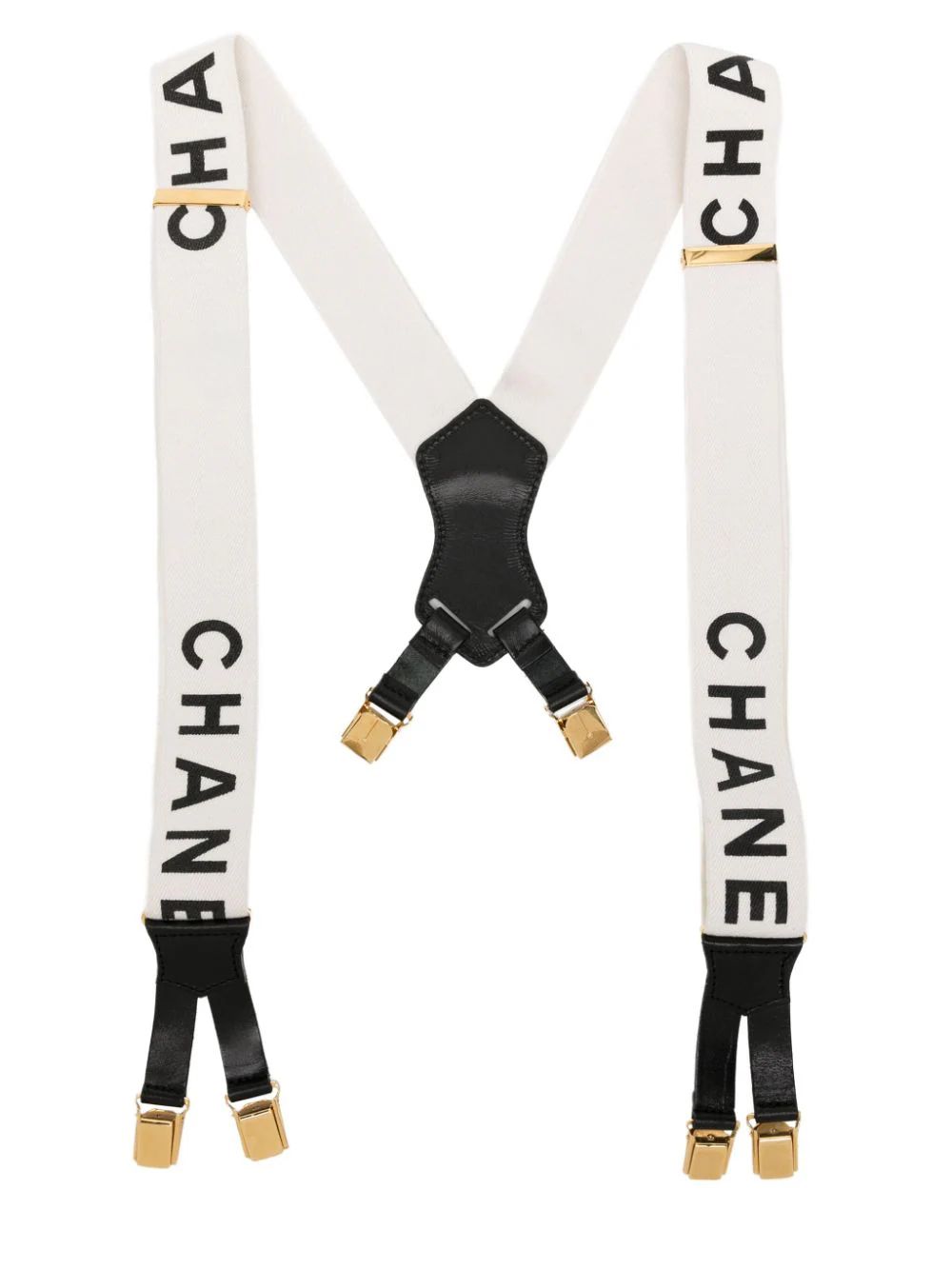 CHANEL Pre-Owned 1990s logo-print Canvas Suspenders - Farfetch | Farfetch Global