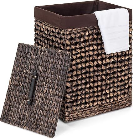 Best Choice Products Woven Water Hyacinth Wicker Portable Decorative Laundry Clothes Hamper Baske... | Amazon (US)