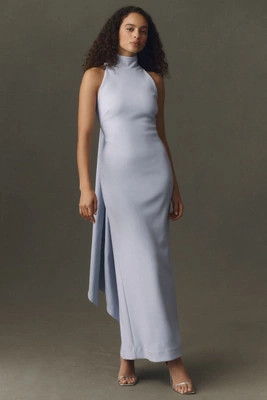 BHLDN High-Neck Crepe Maxi Dress | Anthropologie (US)