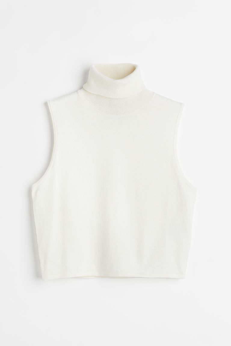 Cropped polo-neck sweater vest | H&M (UK, MY, IN, SG, PH, TW, HK)