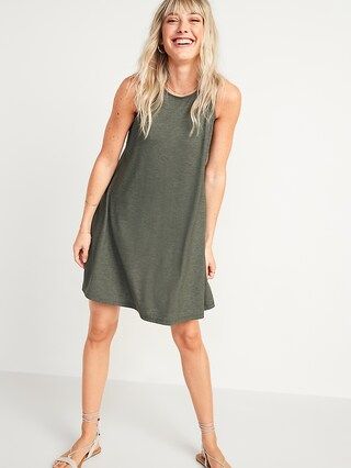 Sleeveless Slub-Knit Swing Dress for Women | Old Navy (US)