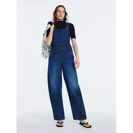 Scoop Women s and Women s Plus Cotton Barrel Overalls 24 26 and 28 Inseams Sizes XS-4X | Walmart (US)