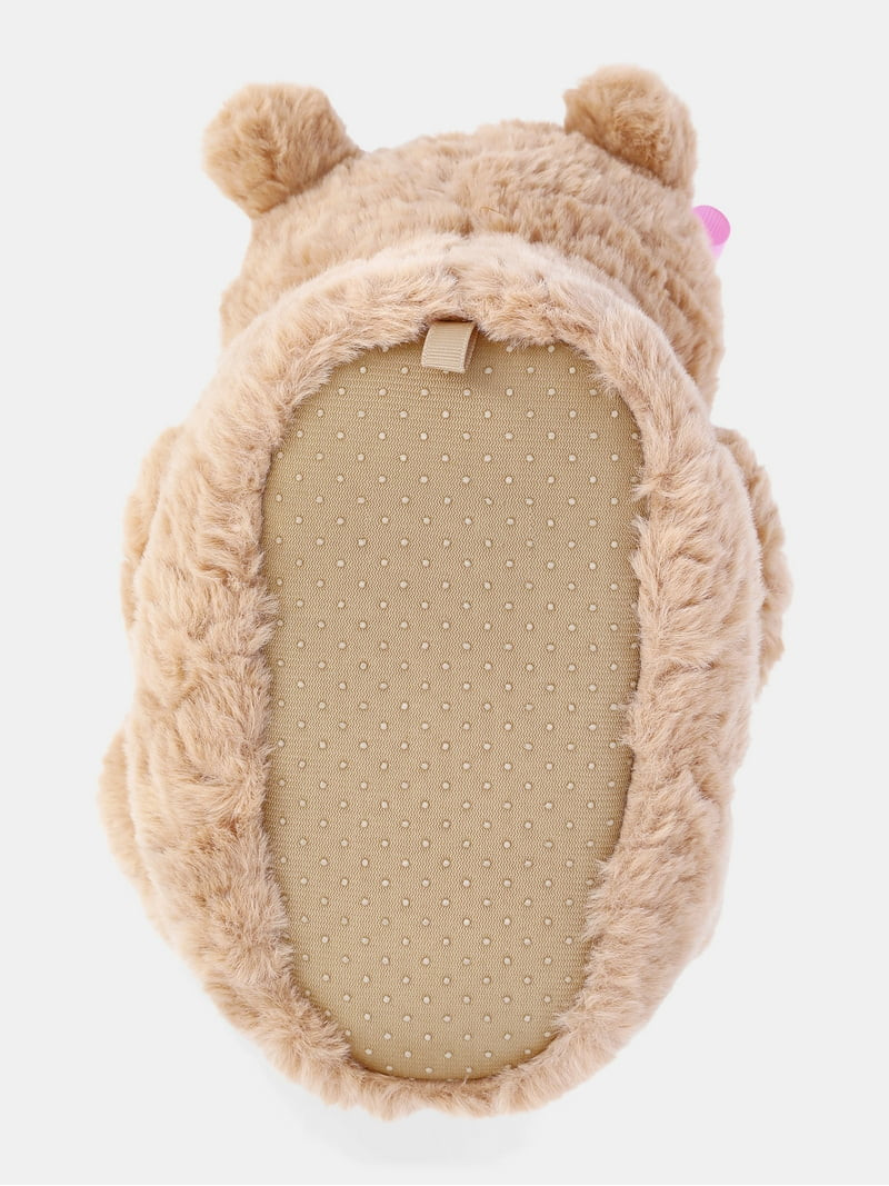 Wonder Nation Toddler Girls and Big Girls Plush Teddy Bear Slippers | Walmart (US)