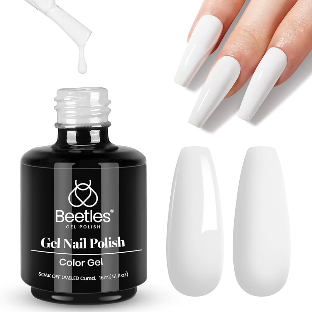 Beetles White Gel Nail Polish,15ml Fall Soak Off UV Gel Polish French Nail Art Manicure Salon DIY... | Amazon (US)