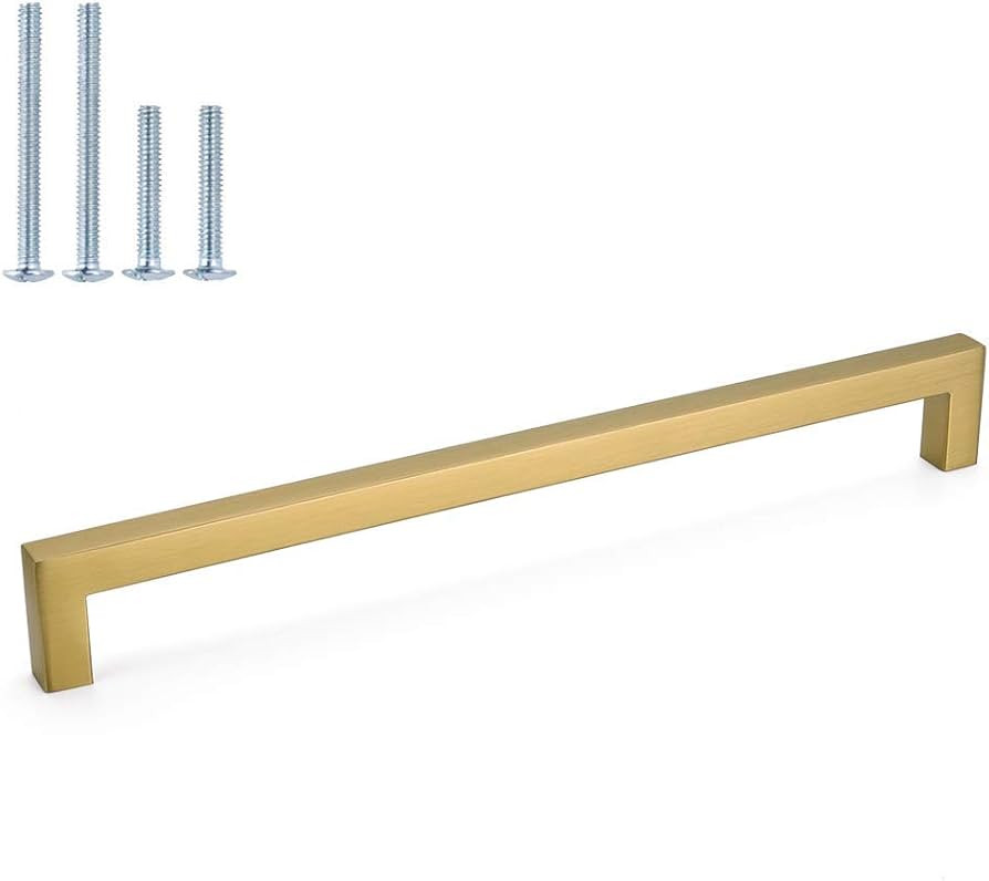homdiy 10 Pack Brushed Brass Cabinet Hardware Gold Drawer Pulls 12-3/5in - HDJ12GD Gold Kitchen H... | Amazon (CA)