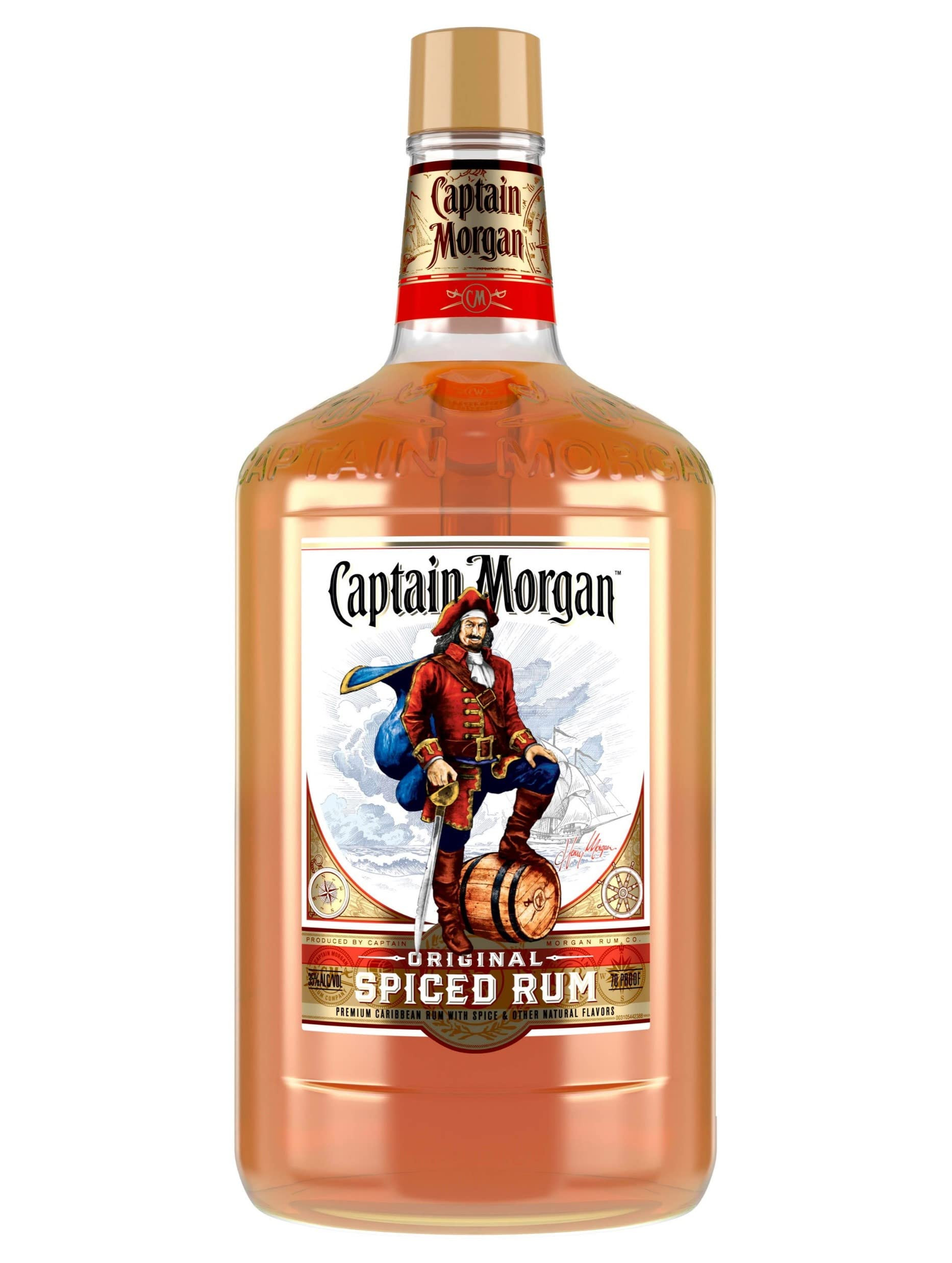 Captain Morgan Original Spiced Rum PET Bottle, 1.75L, 70 proof | Amazon (US)