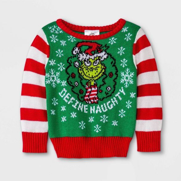 Baby The Grinch 'Define Naughty' Pullover Sweater - Green | Target