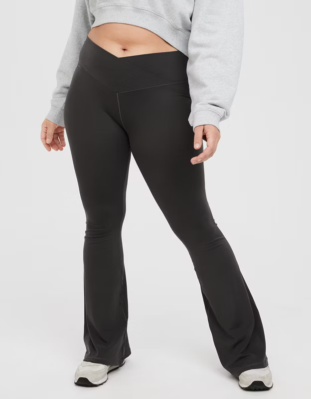 OFFLINE By Aerie Real Me High Waisted Crossover Flare Legging | Aerie