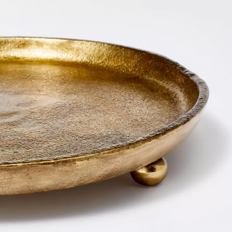 Cast Metal Candle Tray Gold - Threshold™ designed with Studio McGee | Target