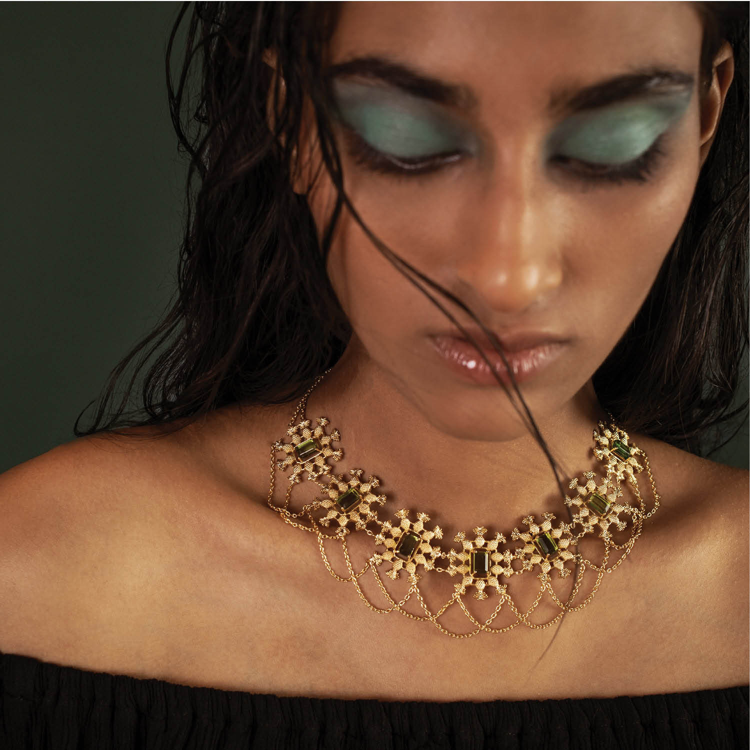 Pina Necklace: Beautiful and whimsical Green Topaz Necklace | Dhwani Bansal Jewellery