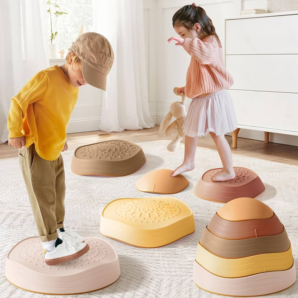 Tiny Land Stepping Stones for Kids, 5pcs Non-Slip Toddler Stepping Stones, Sensory Stepping Stone... | Amazon (US)