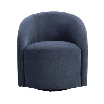 Solid Wood Blue Boucle Swivel Reading Chair, Comfortable Foam Padding Accent Chair With Frame, Modern Style | Wayfair North America