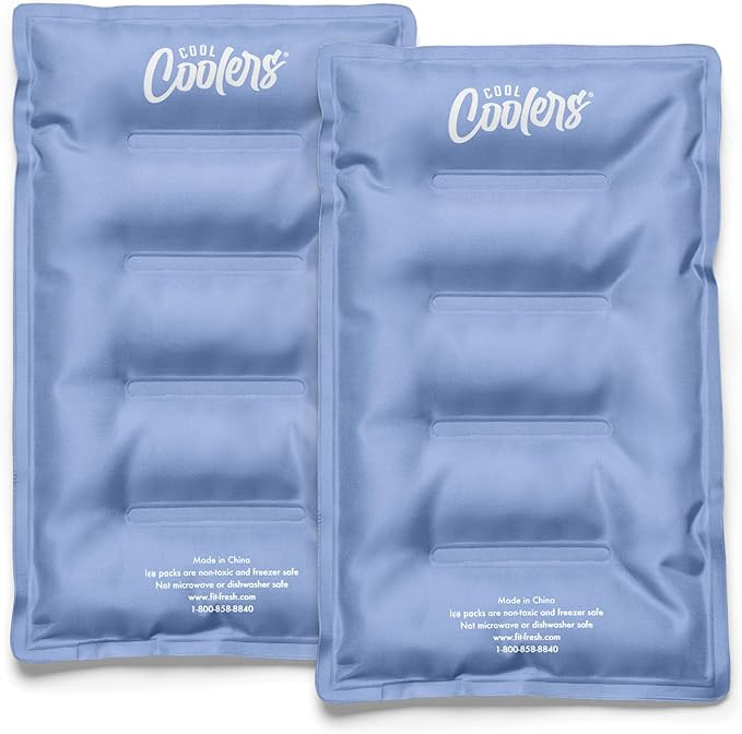 Cool Coolers by Fit & Fresh 2 Pack XL Soft Ice Packs for Cooler, Flexible Stretch Nylon, Lunch Bo... | Amazon (US)