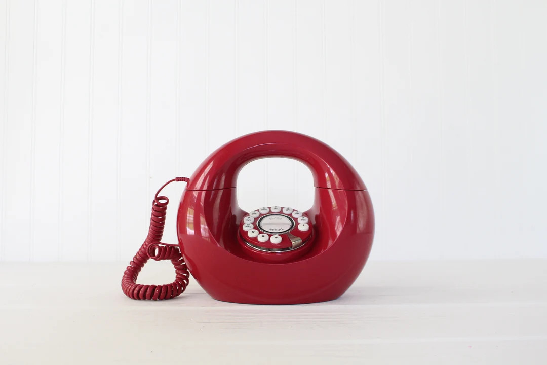 Vintage Red Donut Phone, Push Button Doughnut Telephone, Handbag Phone, Retro | Etsy (US)