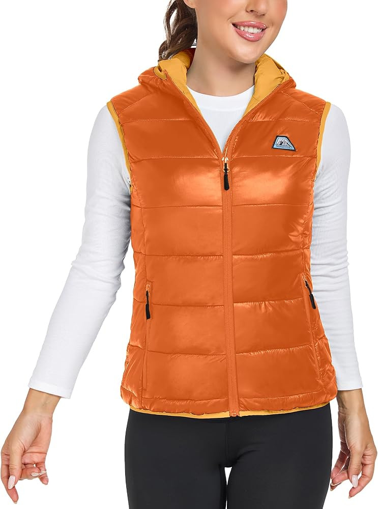 Mapamyumco Women’s Lightweight Puffer Vest with Hood, Water-Resistant Sleeveless Jacket for Hik... | Amazon (US)