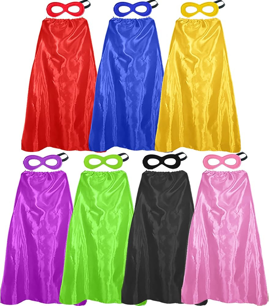 Superhero Capes and Masks for Adults Bulk-Men Women Super Hero Costume Halloween Dress Up Party F... | Amazon (US)