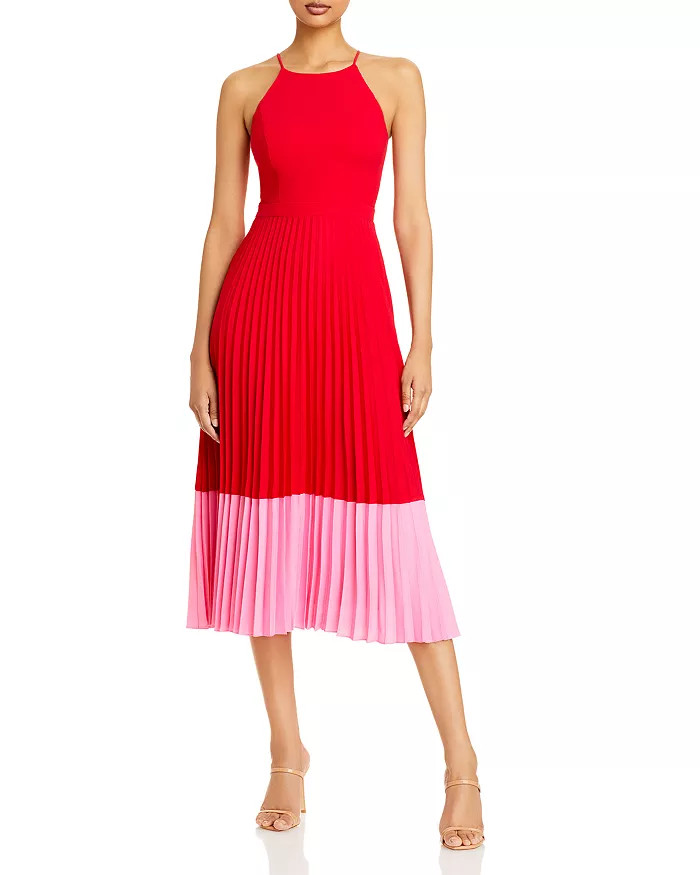 Pleated Halter Midi Dress | Bloomingdale's (US)