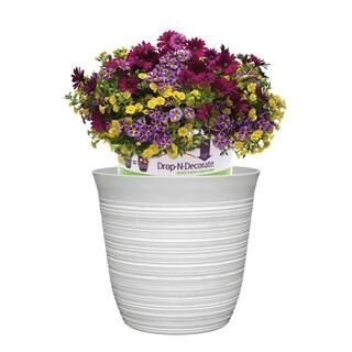 Havana 10 in. Blanc de Blanc Resin Planter Fits 10 in. Drop-N-Decorate Plant | The Home Depot