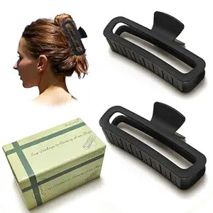 Hair Claw Clips 5 Inch Unbreakable Black XL Large Square Rectangle Clip Clamp for Thick Curly Lon... | Amazon (US)