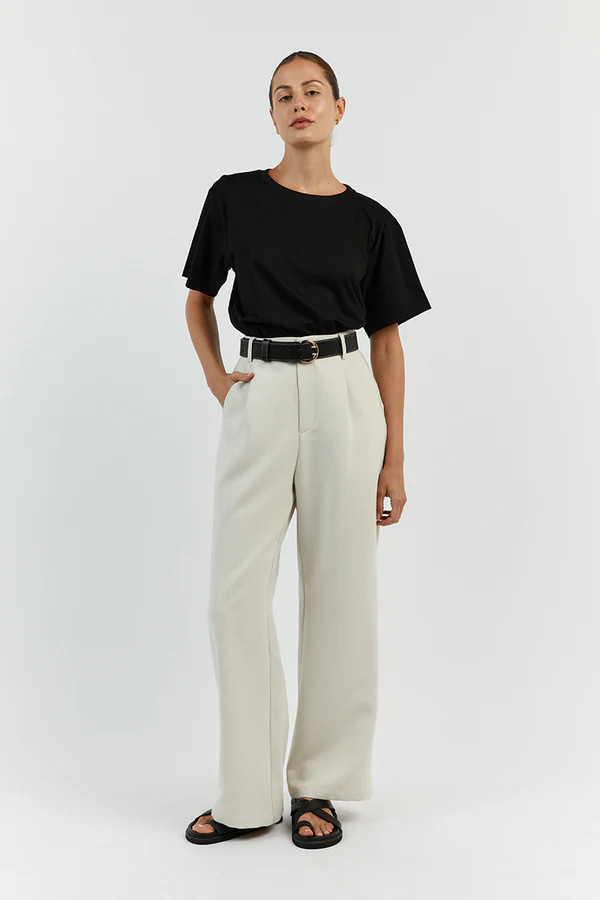 CHARLOTTE BLACK CREW NECK TEE | DISSH