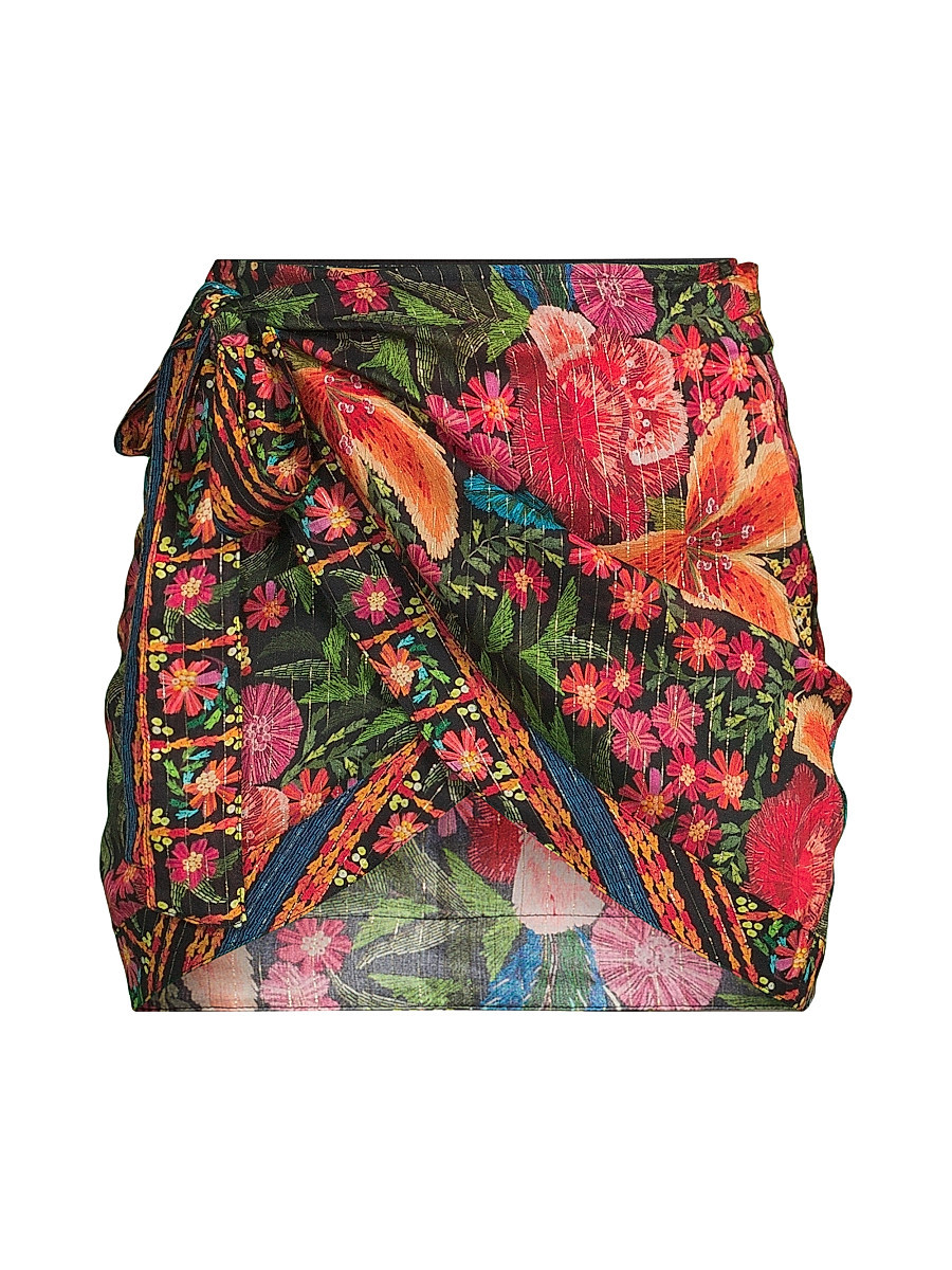 Women's Stitched Garden Tapestry Miniskirt - Black - Size Small | Saks Fifth Avenue