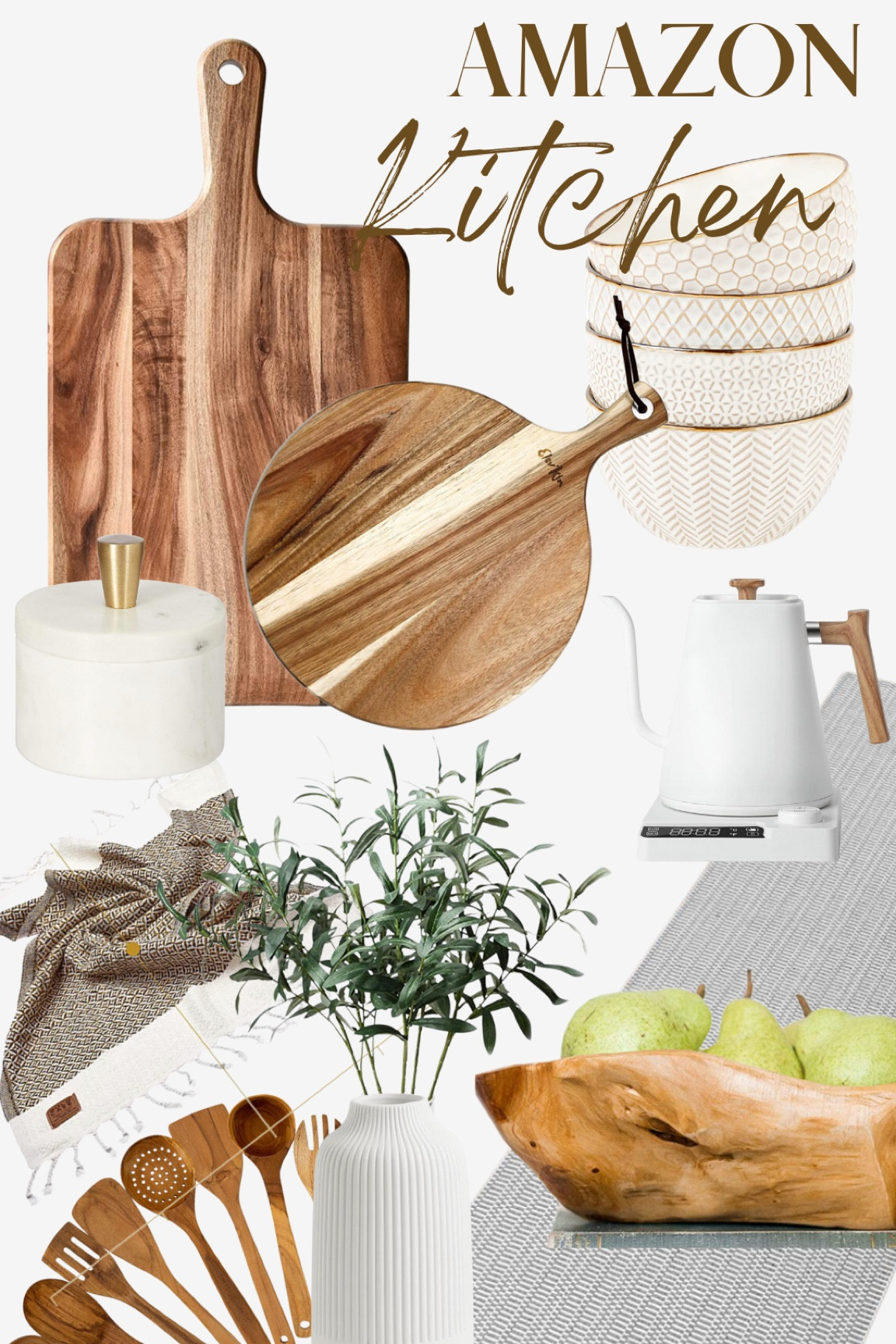 Amazon Kitchen Finds

If you’re looking for neutral must haves for your kitchen.. these are some great ones. 

White kitchen, wood tones, neutral home, kitchens finds, cutting board, tea pot, faux stems, hand towel, bowls, runner

#LTKFind #LTKunder100 #LTKhome