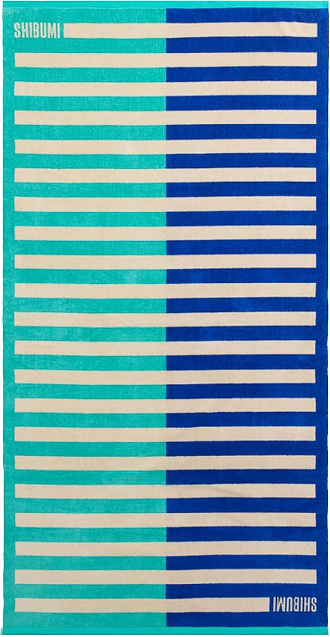 Shibumi Luxe Towel, Ebb & Flow, 35"" x 68"", Oversized and Lightweight Beach Towel, Extra Soft Ve... | Amazon (US)