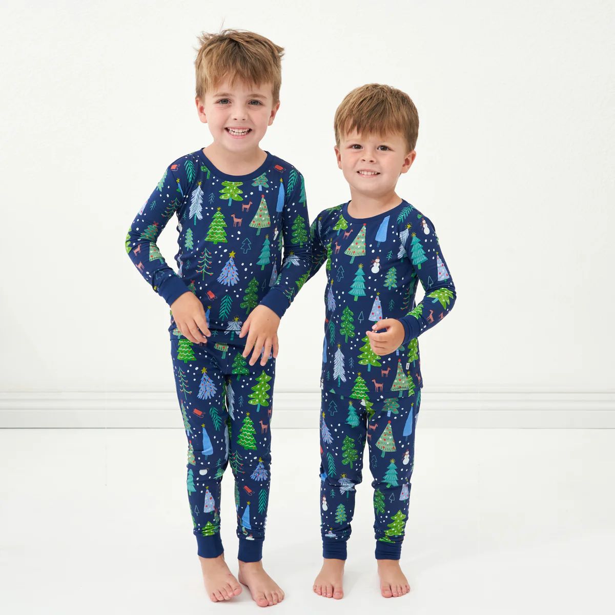 Blue Merry & Bright Two-Piece Pajama Set | Little Sleepies