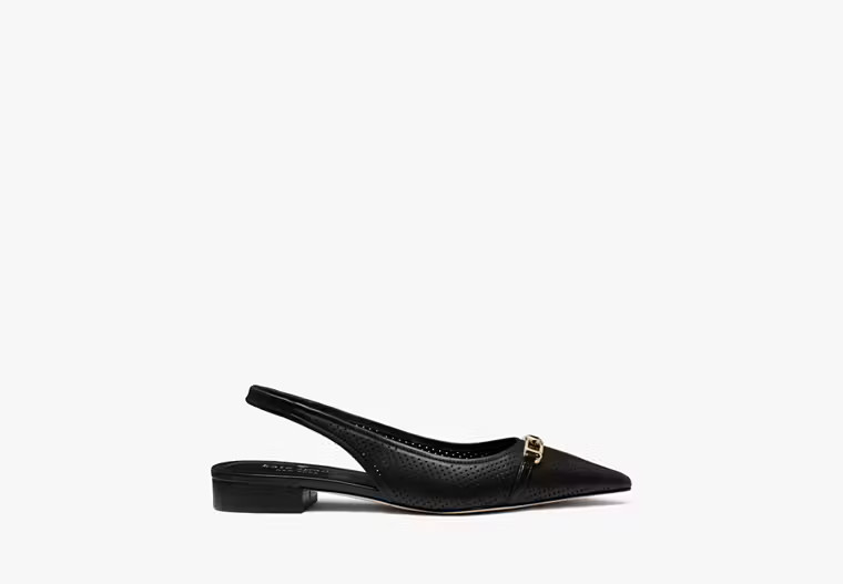 Kate Spade Hallie Slingback Flat, Black - 9.5 | Kate Spade Outlet
